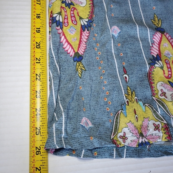 Jaase Wide Leg Bohemian Blue Short Sleeve Jumpsuit S - Picture 9 of 10